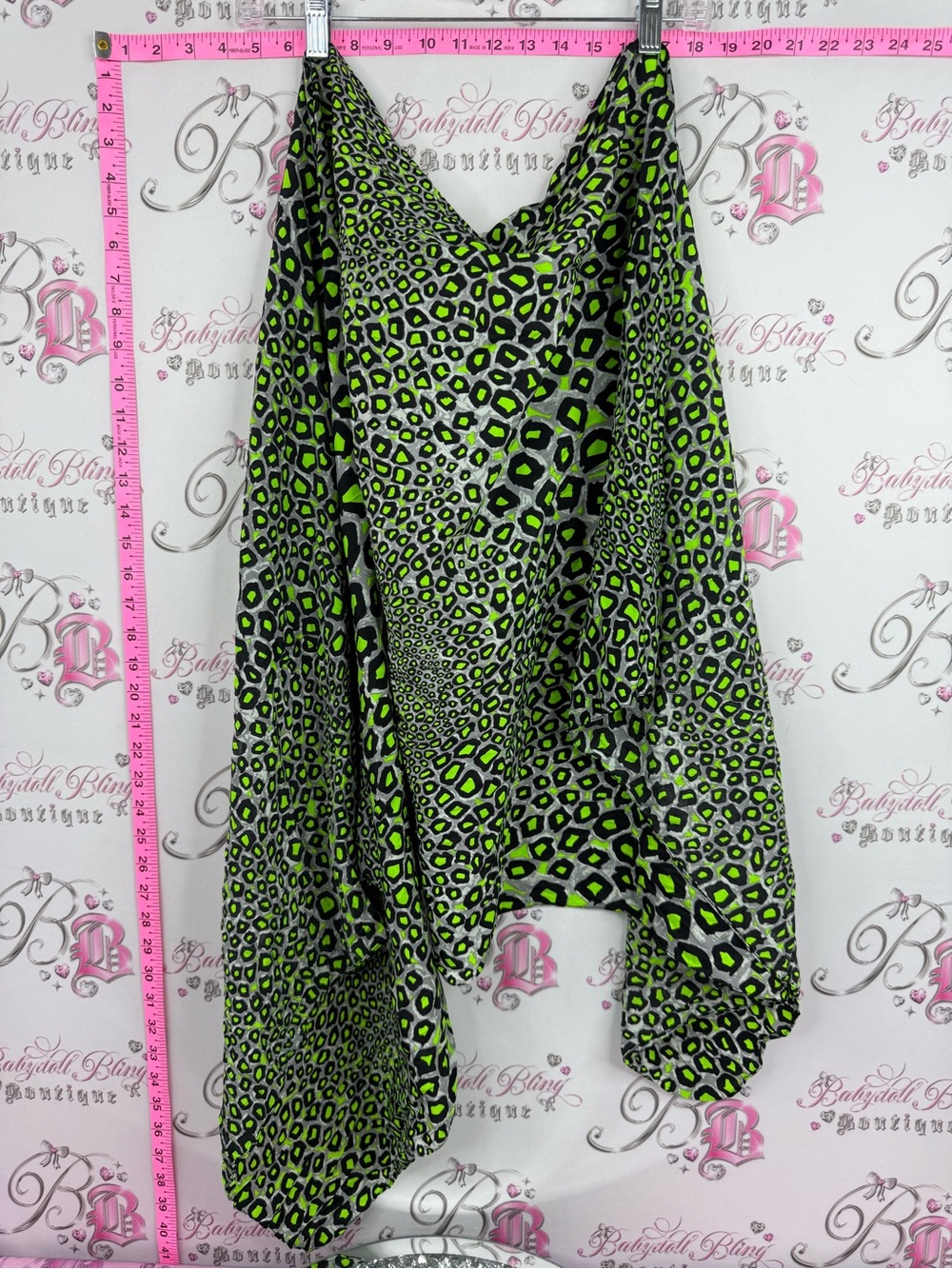 Scarf or wrap Women’s Neon Green Leopard Print Cowl Neck Tank Top